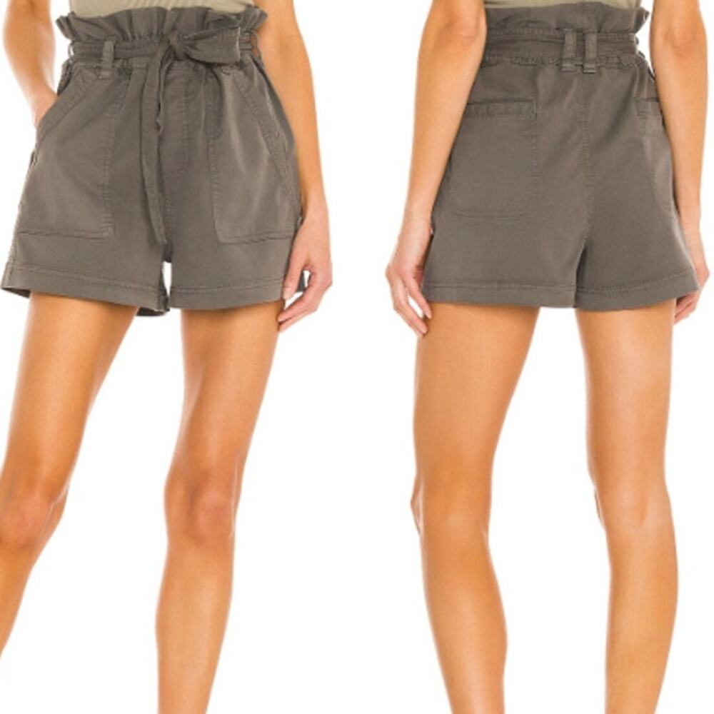 NWT Splendid Ryland High Waisted Paperbag Shorts Vintage Olive Brown Women's S